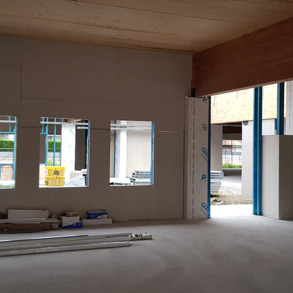 Fase di cantiere del progetto di realizzazione del polo d'infanzia di Vigasio: Origine Ingegneria si sta occupando della sicurezza in cantiere.
